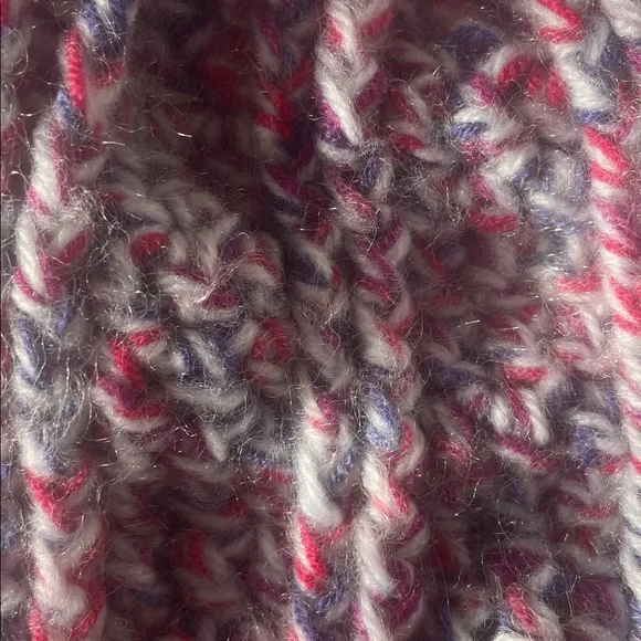 Fluffy blue, purple, and pink beanie - Picture 2 of 3